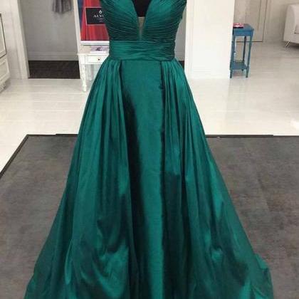 Dark Green Prom Dress,long Prom Dresses,charming..