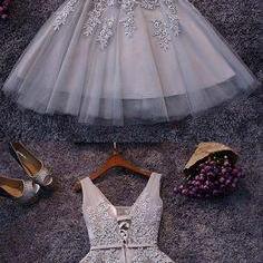 Gray Homecoming Dresses,tulle Homecoming..