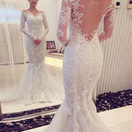 Trumpet/mermaid Wedding Dresses,off-the-shoulder..