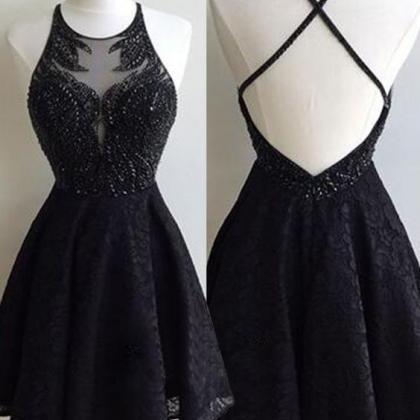 A-line Homecoming Dresses,round Neck Homecoming..
