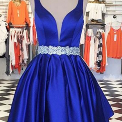 Roral Blue Homecoming Dress,sexy Homecoming..