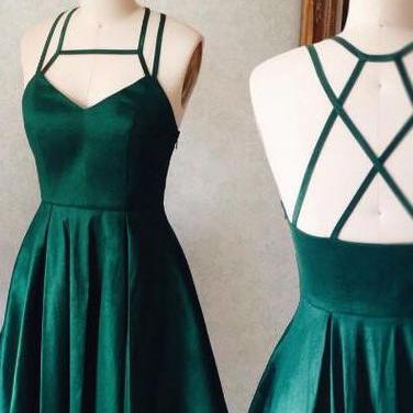 Emerald Green Prom Dresses,halter Homecoming..