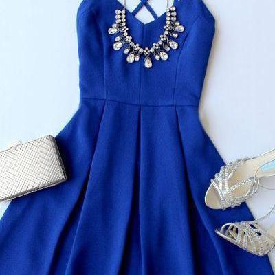 Royal Blue Homecoming Dresses,sleeveless Evening..
