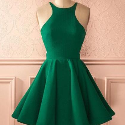 Green Homecoming Dresses,backless Homecoming..