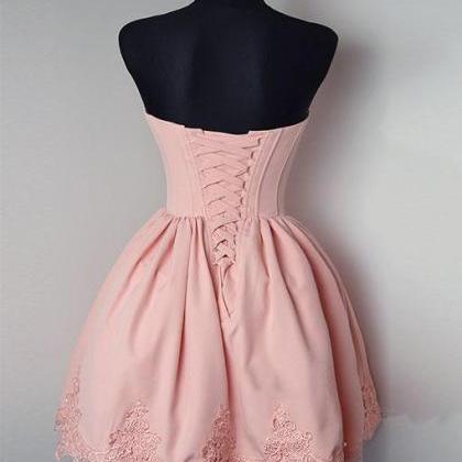 Simple Homecoming Dress,pink Homecoming..