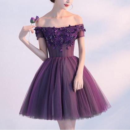 Cute Homecoming Dress,purple Homecoming..