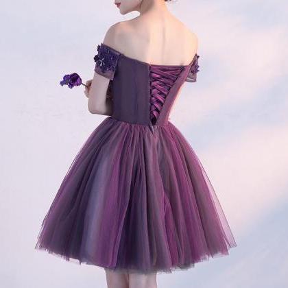 Cute Homecoming Dress,purple Homecoming..