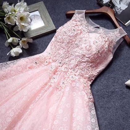 Pink Homecoming Dresses,lace Homecoming Dress,a..