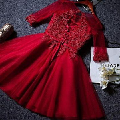 Red Homecoming Dresses,appliqued Homecoming..