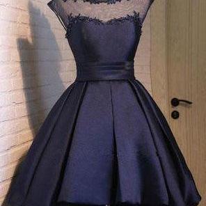 Classy Prom Dresses,Navy Blue Homec..
