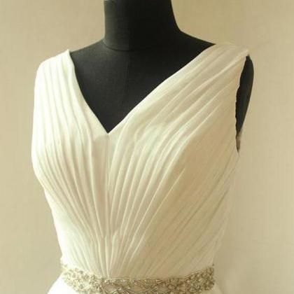 Simple Wedding Dresses,v-neck Wedding..