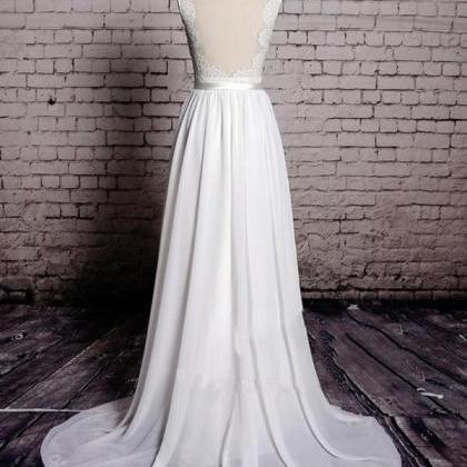 A-line Wedding Dresses With Lace,v-neck Wedding..