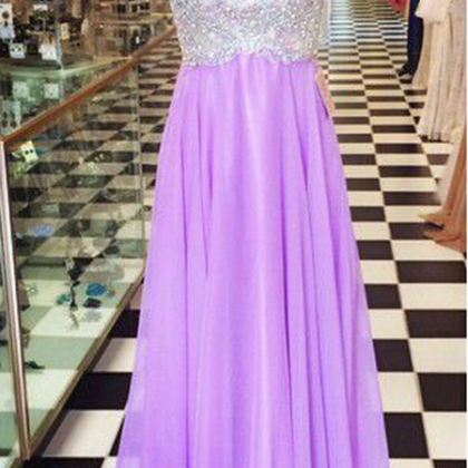 A-line Prom Dresses,beading Prom Gown,open Back..