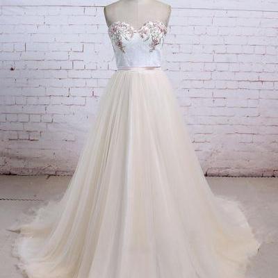 Light Champagne Prom Dresses,tulle Prom..