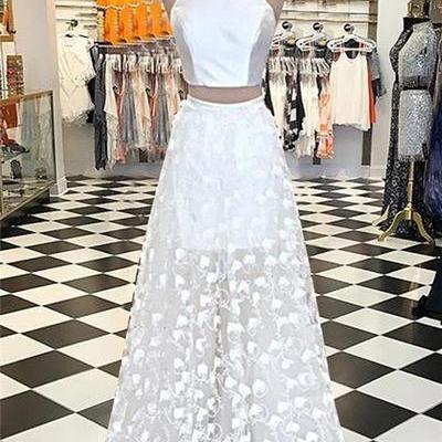 Two Piece Prom Dresses,a-line Prom Dress,jewel..