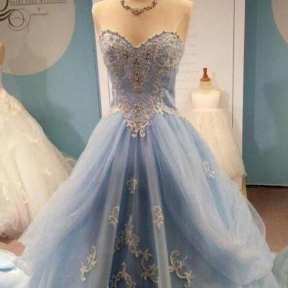 Princess Evening Dresses,Light Blue..