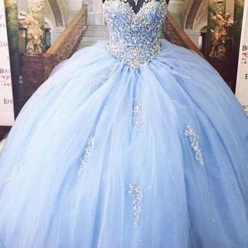 Luxurious Prom Gown,Crystal Prom Dr..