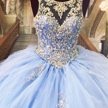 Luxurious Prom Gown,Crystal Prom Dr..