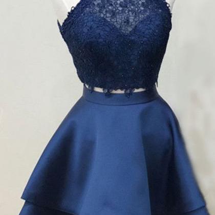navy blue homecoming dresses,two pi..