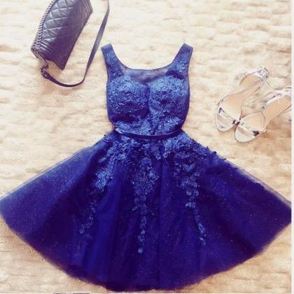 Blue Homecoming Dresses,short Homecoming Dress..