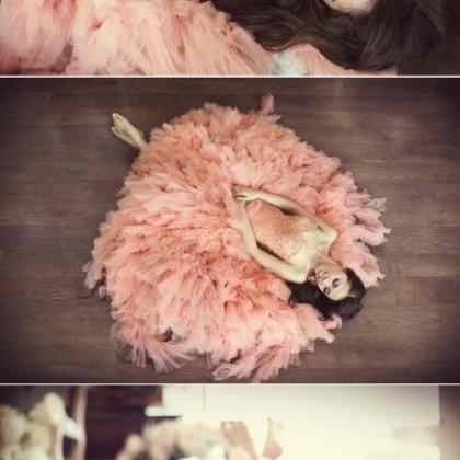 Pink Lace Bodice Plus Size Long Prom Dress..