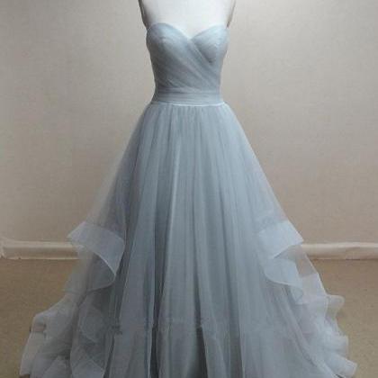 Princess A Line Sweetheart Baby Blue Tulle Ball..