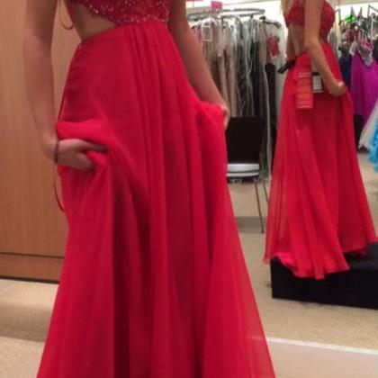 Stunning Open Back Red Prom Dresses..