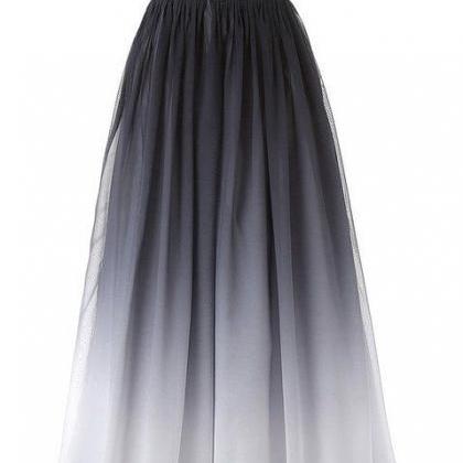 Navy Blue Ombre Prom Dress,gradient Chiffon Long..
