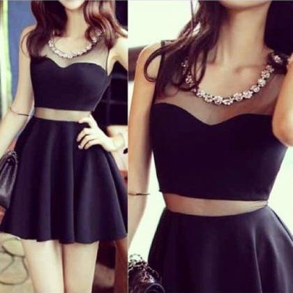 Two Pieces Homecoming Dresses,black Short..