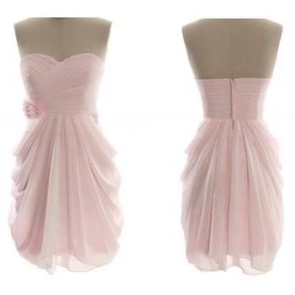 Pink Short Bridesmaid Dresses,sweetheart High Low..