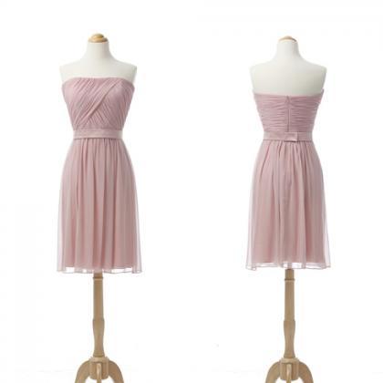 Elegant Blush Pink Bridesmaid Dresses,strapless..