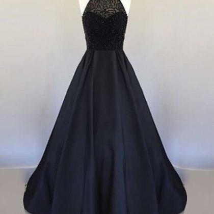 Elegant Prom Dress, Black Prom Gown,long Prom..