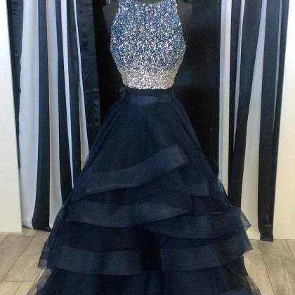 Ball Gown Prom Dress, Beading Prom Dress,long Prom..