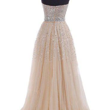 Champagne Prom Dresses, Long Chiffo..