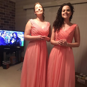 2017 Pearl Pink Bridesmaid Dresses, Blush Prom..