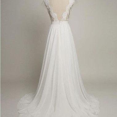 Charming Prom Dress,White Chiffon P..
