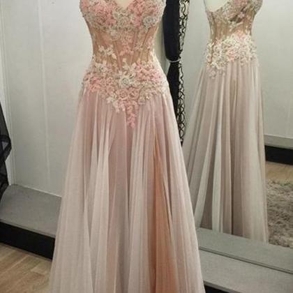 Noble A-line Prom Dresses, Tulle Prom Dress With..