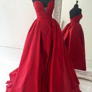 A-line Prom Dresses,sweetheart Prom Dresses,red..