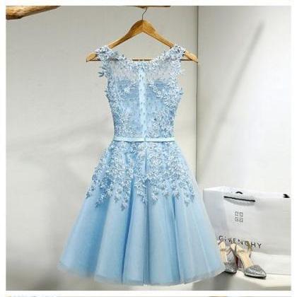 Tulle Homecoming Dress,appliques Homecoming..