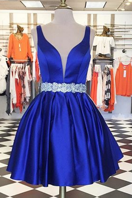 Roral Blue Homecoming Dress,sexy Homecoming Dresses,a Line Homecoming Dress,girls Cocktail Dresses,short Prom Dresses,beaded Homecoming