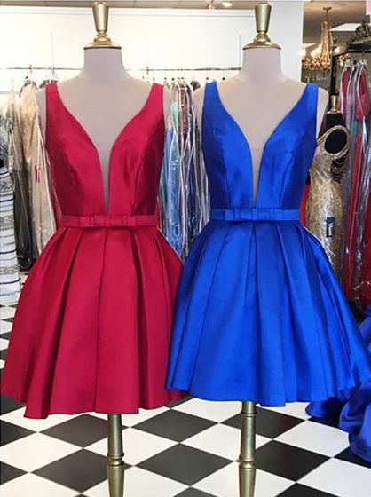 Royal Blue Homecoming Dresses,cute Homecoming Dress, Fashion Homecoming Dress,short Prom Dress,simple Homecoming Gowns, Sweet 16 Dress,v Neck