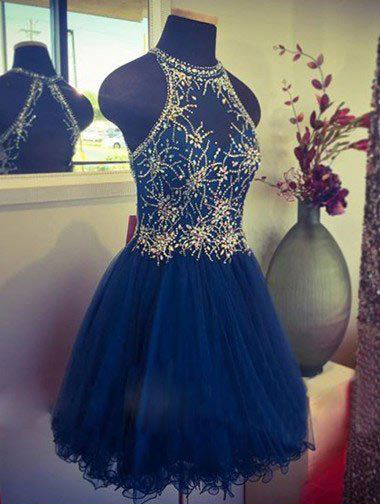 2018 Homecoming Dress,royal Blue Homecoming Dress,homecoming Dress,short Prom Dress,sweet 16 Dress ,beading Prom Gown,tulle Prom Dress