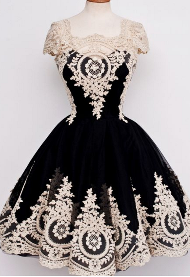 2018 Lace Prom Dress,black Homecoming Dress,a Line Homecoming Dress,fashion Prom Dress,sexy Short Party Dress, Style Evening Dress