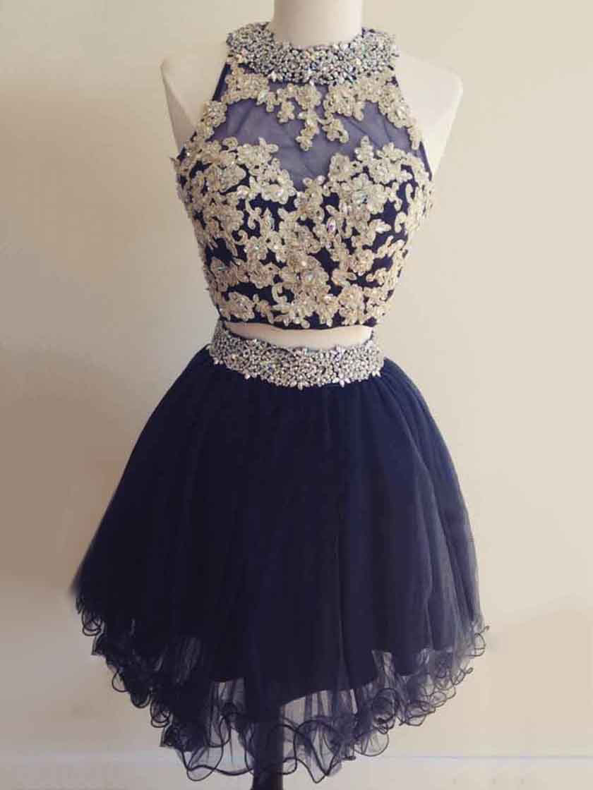 Cute Homecoming Dresses,a-line Prom Dress,scoop Neck Tulle Homecoming Dressess,short/mini Cocktaik Dresses,beading Homecoming Dresses,open Back