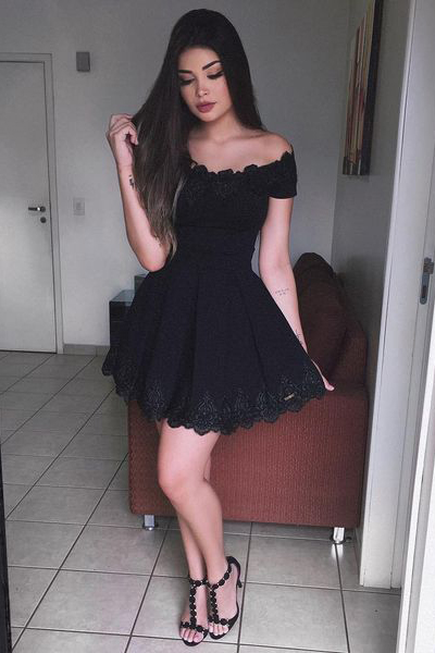 black a line homecoming dress