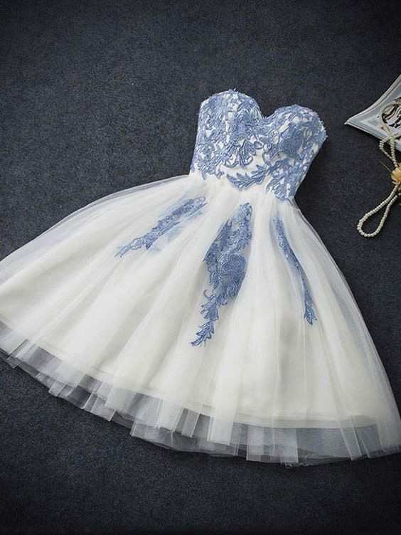 A-line Homecoming Dresses,Strapless Homecoming Dresses,Cute Homecoming Dresses,Sweetheart Prom Dresses,Short Prom Dresses,Ivory Hoco Dresses,Short Prom Dresses