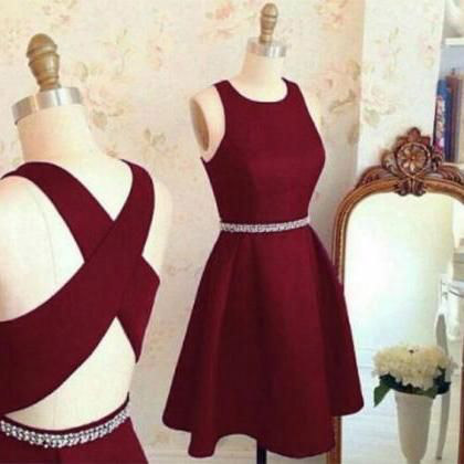 Lovely Homecoming Dresses,cute Prom Dress,short Prom Dresses,burgundy Homecoming Dress,prom Party Dress