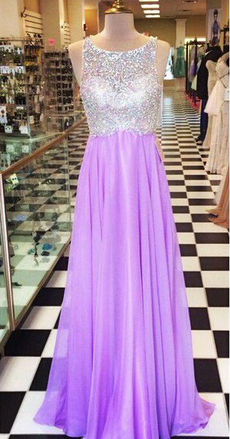 A-line Prom Dresses,beading Prom Gown,open Back Prom Dresses,chiffon Prom Dress,long Prom Dresses,sleeveless Prom Dress