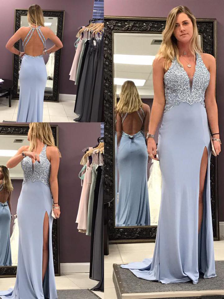 light blue prom dresses mermaid