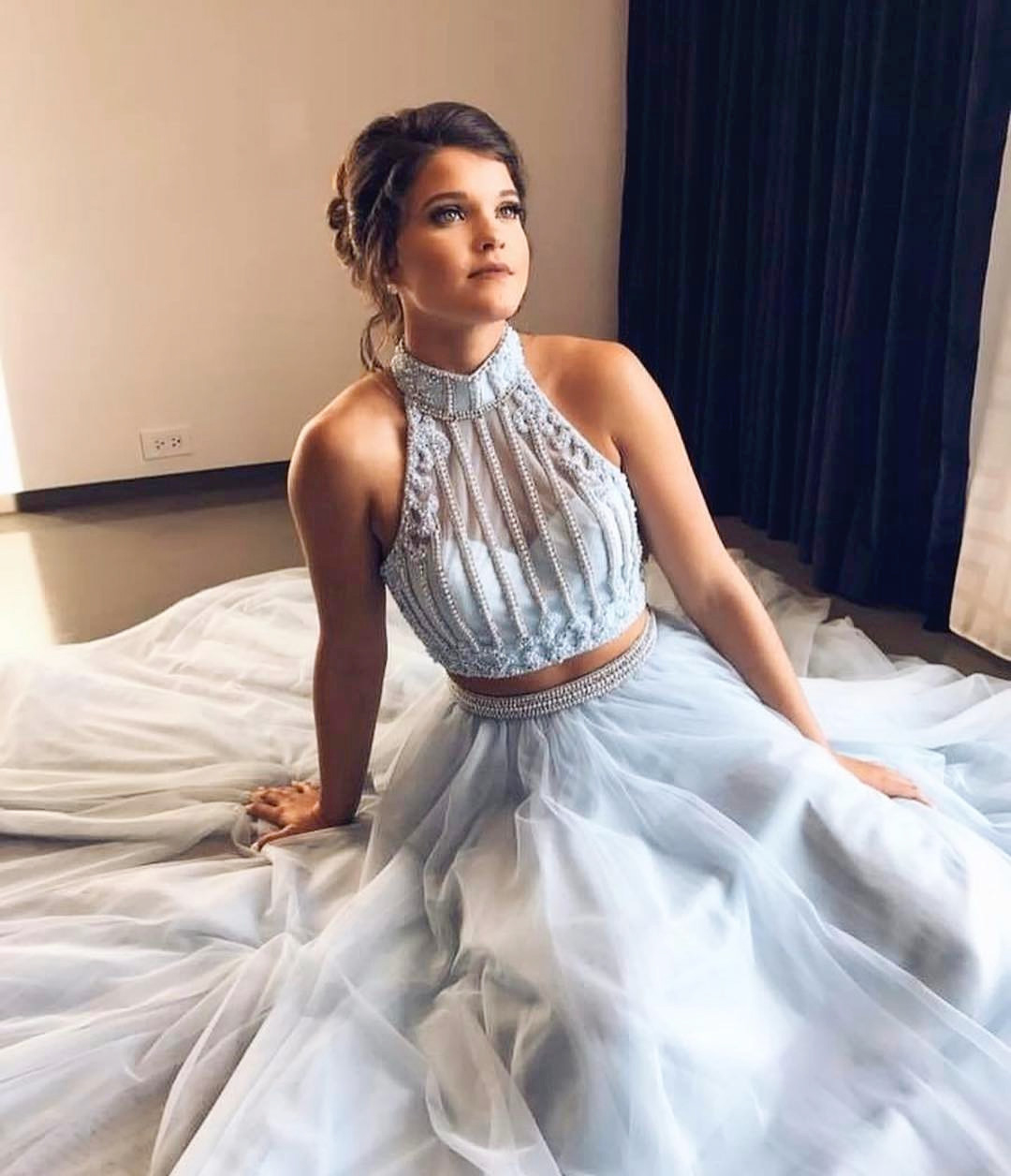 pale blue homecoming dress